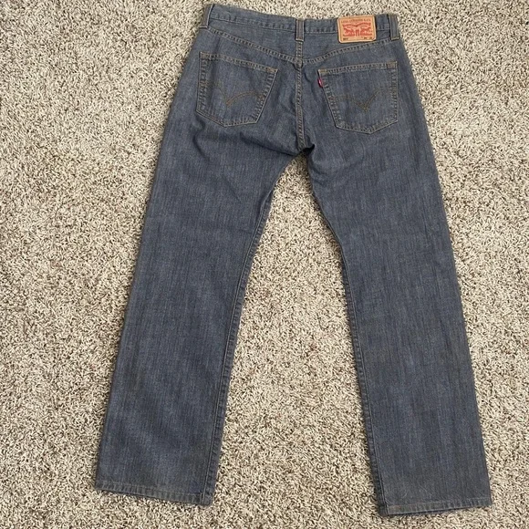 Levi’s 501 Regular Straight Grey Denim Jeans Size 34x32 - Picture 3 of 5